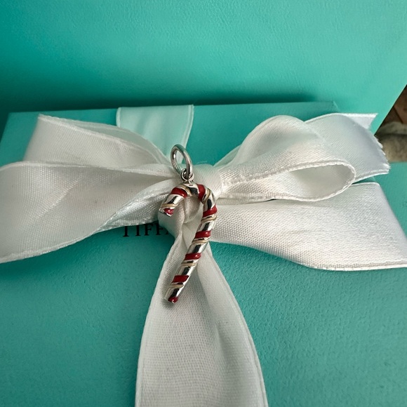 Tiffany & Co Candy Cane Christmas Charm Sterling Silver Red Enamel- collector's - Picture 5 of 10